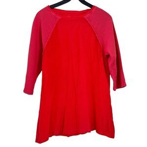 Soft Surroundings Tunic Top Crinkle Waffle Knit Raglan Sleeves Size Medium